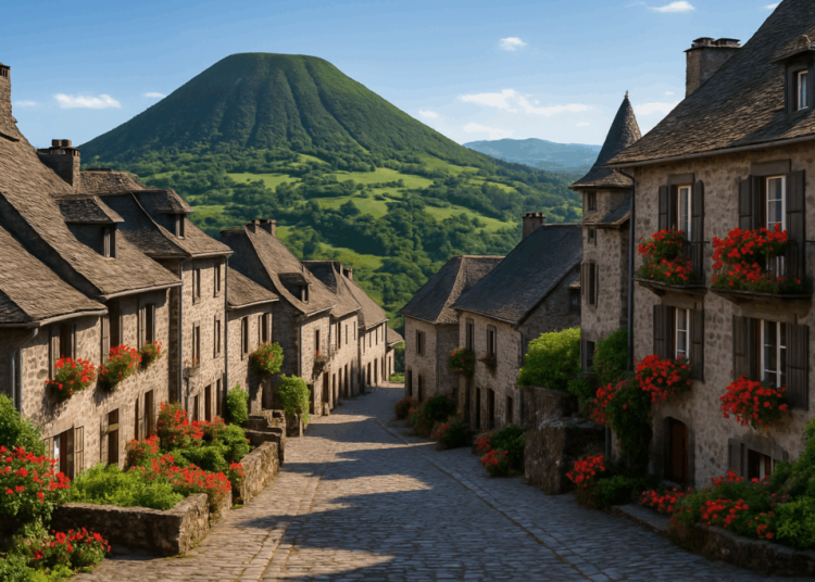 En Cantal, ce plus beau village de France salers se dresse fièrement au sommet d’un volcan éteint