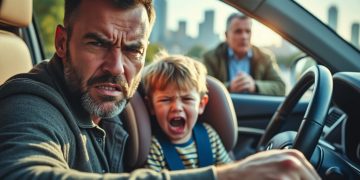 Irrité par les pleurs de son enfant, un père perd son calme et s’en prend à un conducteur suite à un incident de la route