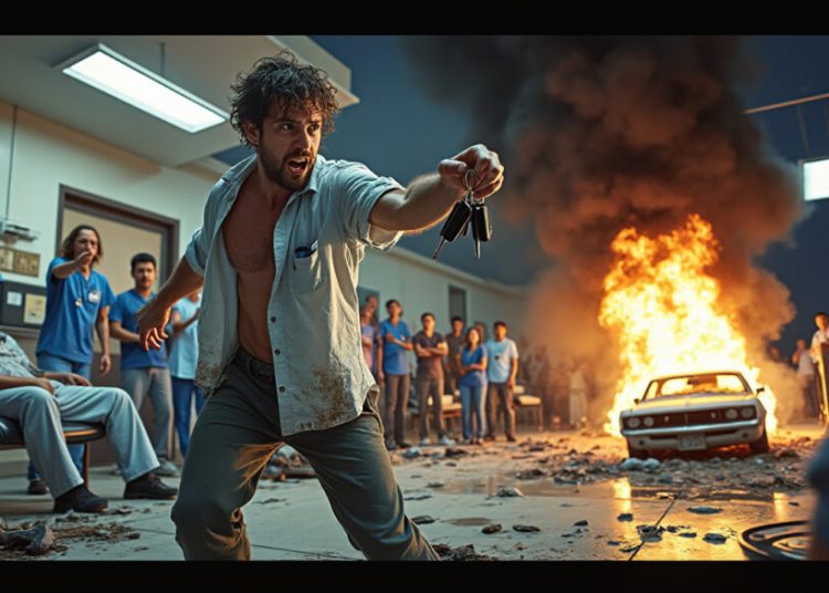 Sous l’emprise de l’alcool, il déclenche le chaos à l’hôpital, dérobe un véhicule et l’incendie