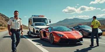 Un homme tenté par l’exploit : tractant deux voitures de luxe sur une remorque, il se fait interpeller par les gendarmes.