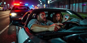 Sous l’emprise de l’alcool, un conducteur heurte une voiture de police tandis que sa passagère tente de se débarrasser d’un sachet de drogue en le lançant par la fenêtre.