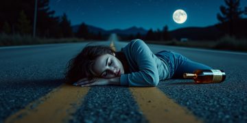 Sous l’emprise de l’ivresse, elle fait de la route son lit improvisé et s’endort paisiblement sur la chaussée !