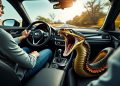 Un serpent venimeux fait irruption sous ses pieds au volant de sa voiture