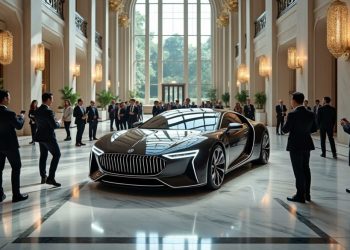 Une voiture fait une halte inattendue dans le hall d’une banque