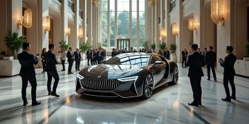 Une voiture fait une halte inattendue dans le hall d’une banque