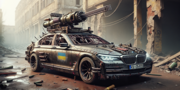 En Ukraine, une BMW Série 7 métamorphosée en lance-roquettes artisanal pour repousser l’armée russe