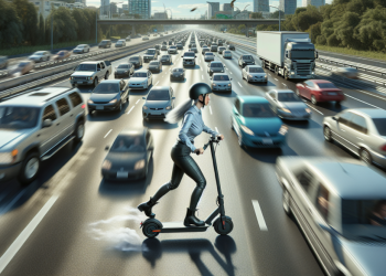 Sur l’autoroute à toute allure : l’incroyable traversée d’une femme en trottinette électrique qui stupéfie les automobilistes