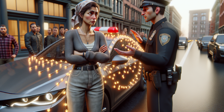 Une conductrice exhibe ses guirlandes lumineuses sur sa voiture et essuie une sévère réprimande