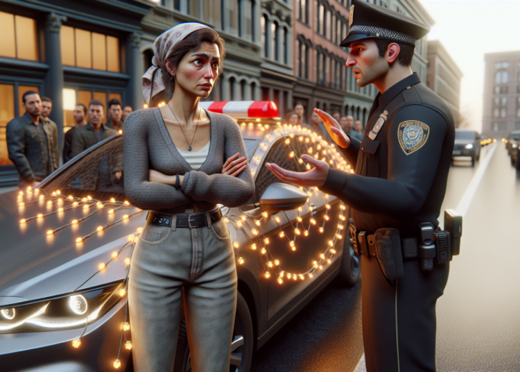 Une conductrice exhibe ses guirlandes lumineuses sur sa voiture et essuie une sévère réprimande