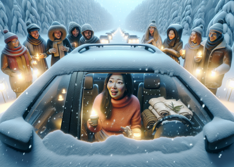 Coincée plus de 4 heures dans sa voiture sous la neige, elle découvre comment des inconnus ont métamorphosé son calvaire en une magnifique aventure humaine