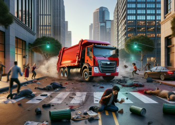 Confusion mortelle au volant d’un camion poubelle : une erreur d’accélération cause un drame tragique