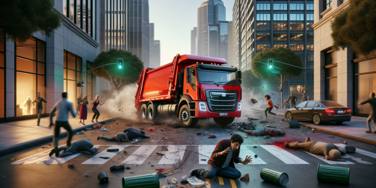 Confusion mortelle au volant d’un camion poubelle : une erreur d’accélération cause un drame tragique