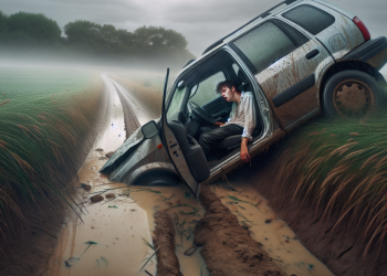 Somnolence au volant : un conducteur non habilité perd le contrôle et dévale dans un fossé avec un passager à bord