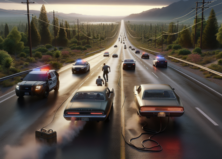 Une course-poursuite de plusieurs kilomètres se termine par une panne d’essence, stoppant net les fugitifs face à la police