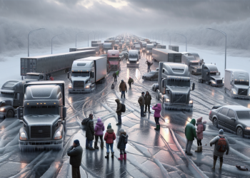 Verglas paralysant : routes impraticables, poids lourds bloqués et enseignants immobilisés