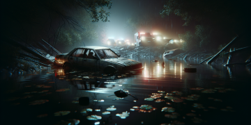 Voiture abandonnée sur un passage à gué : engloutie durant la nuit, les secours craignent le pire