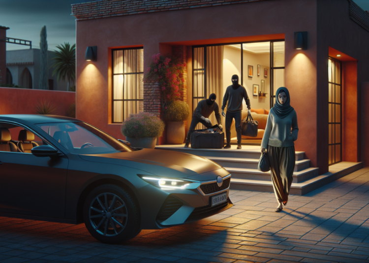 Chez elle, en toute quiétude, elle surprend les voleurs emmenant sa voiture garée devant la maison