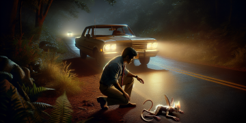 Croyant avoir heurté un chat sur la route, il s’arrête pour vérifier et découvre une créature inattendue