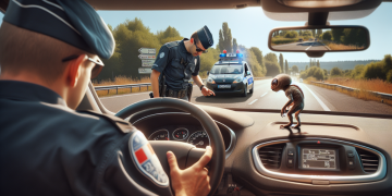 Surprise à grande vitesse : les gendarmes révèlent une créature insolite sur le tableau de bord d’un automobiliste flashé