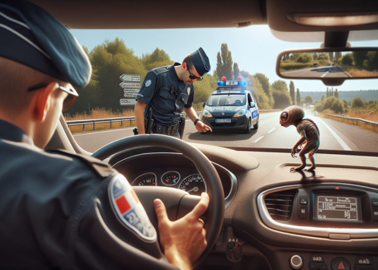 Surprise à grande vitesse : les gendarmes révèlent une créature insolite sur le tableau de bord d’un automobiliste flashé