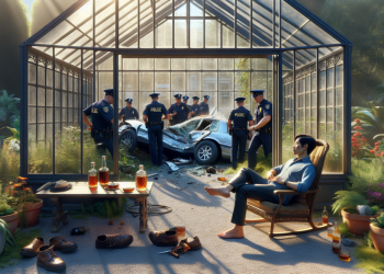 Après un vol de voiture suivi d’une collision contre un mur, les gendarmes découvrent le conducteur allongé dans une serre en train de siroter du rhum