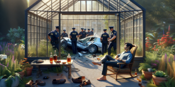 Après un vol de voiture suivi d’une collision contre un mur, les gendarmes découvrent le conducteur allongé dans une serre en train de siroter du rhum