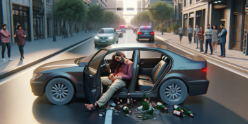 Complètement ivre, il s’endort au volant et immobilise sa voiture en plein milieu de la route