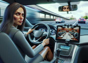 Elle conduit tout en mentant lors d’une visioconférence avec le tribunal