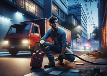 Une promenade insolite avec un jerrican : quand l’aventure urbaine se termine en une série d’infractions après le siphonnage d’un camion