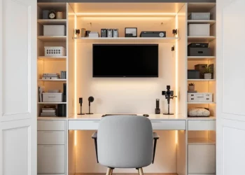 Comment créer un coin bureau escamotable dans un placard existant