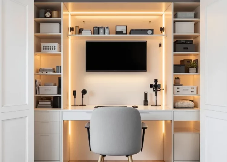 Comment créer un coin bureau escamotable dans un placard existant