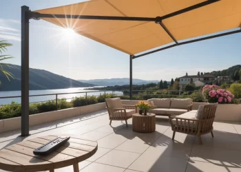 Comment créer un système d’ombrage motorisé avec voile tendue et télécommande