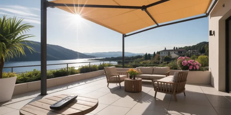 Comment créer un système d’ombrage motorisé avec voile tendue et télécommande