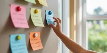 Créer un tableau d’organisation familial effaçable avec peinture magnétique