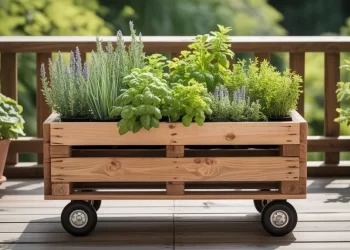Transformer une palette en jardinière à roulettes pour aromates : guide complet