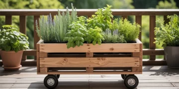 Transformer une palette en jardinière à roulettes pour aromates : guide complet