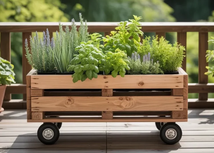 Transformer une palette en jardinière à roulettes pour aromates : guide complet