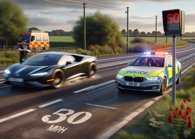 Contrôle express : flashé à une vitesse excessive sur une route à 80 km/h, interpellation immédiate