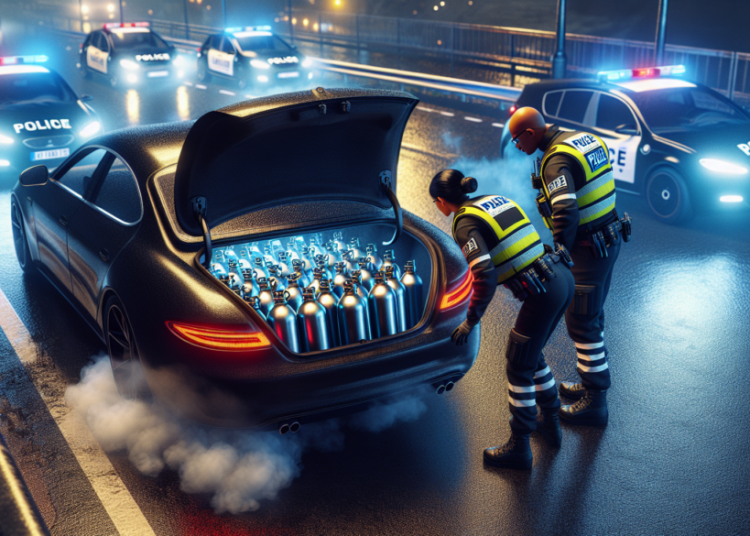 Contrôle routier : les gendarmes saisissent 122 bonbonnes de protoxyde d’azote dissimulées dans le coffre d’une voiture