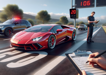 Lamborghini flashée à 206 km/h sur une route à 110 km/h : permis annulé et voiture saisie sur-le-champ