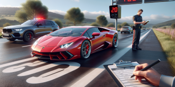 Lamborghini flashée à 206 km/h sur une route à 110 km/h : permis annulé et voiture saisie sur-le-champ