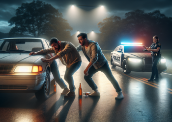 Sous l’emprise de l’alcool, ils poussent leur voiture pour échapper à un contrôle et se retrouvent finalement verbalisés