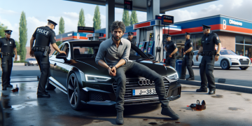 Un homme refuse de quitter une station-service et se fait finalement arrêter au volant de son Audi