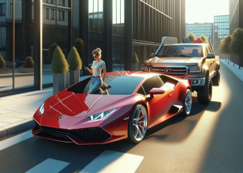 Un pick-up s’invite sur le capot d’une Lamborghini Huracán sans que sa conductrice ne le remarque