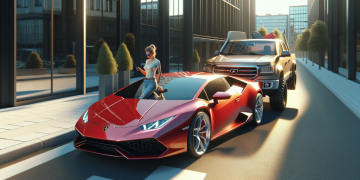 Un pick-up s’invite sur le capot d’une Lamborghini Huracán sans que sa conductrice ne le remarque