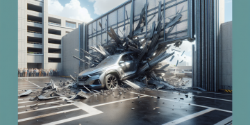 Un portique de parking arraché s’effondre sur une voiture : le récit inattendu de cet accident insolite