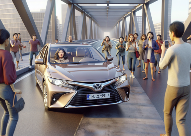 Une conductrice bloquée sur une passerelle piétonne : un incident pour le moins surprenant