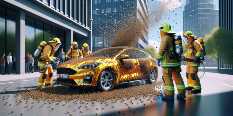 Une nuée d’abeilles envahit une voiture : l’intervention étonnante des pompiers