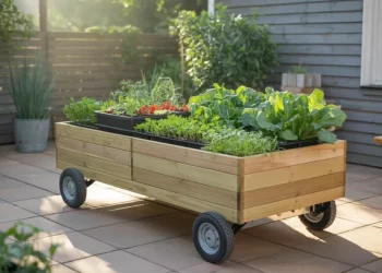 Construire un carré potager sur roulettes avec bâche de protection : guide complet