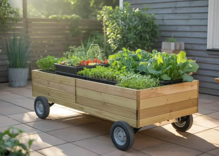 Construire un carré potager sur roulettes avec bâche de protection : guide complet